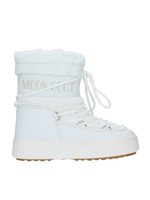 Stivaletti da neve modello LTRACK FAUX FUR MOON BOOT in ecopelliccia e nylon tecnico idrorepellente MOON BOOT | 245013BIANCO